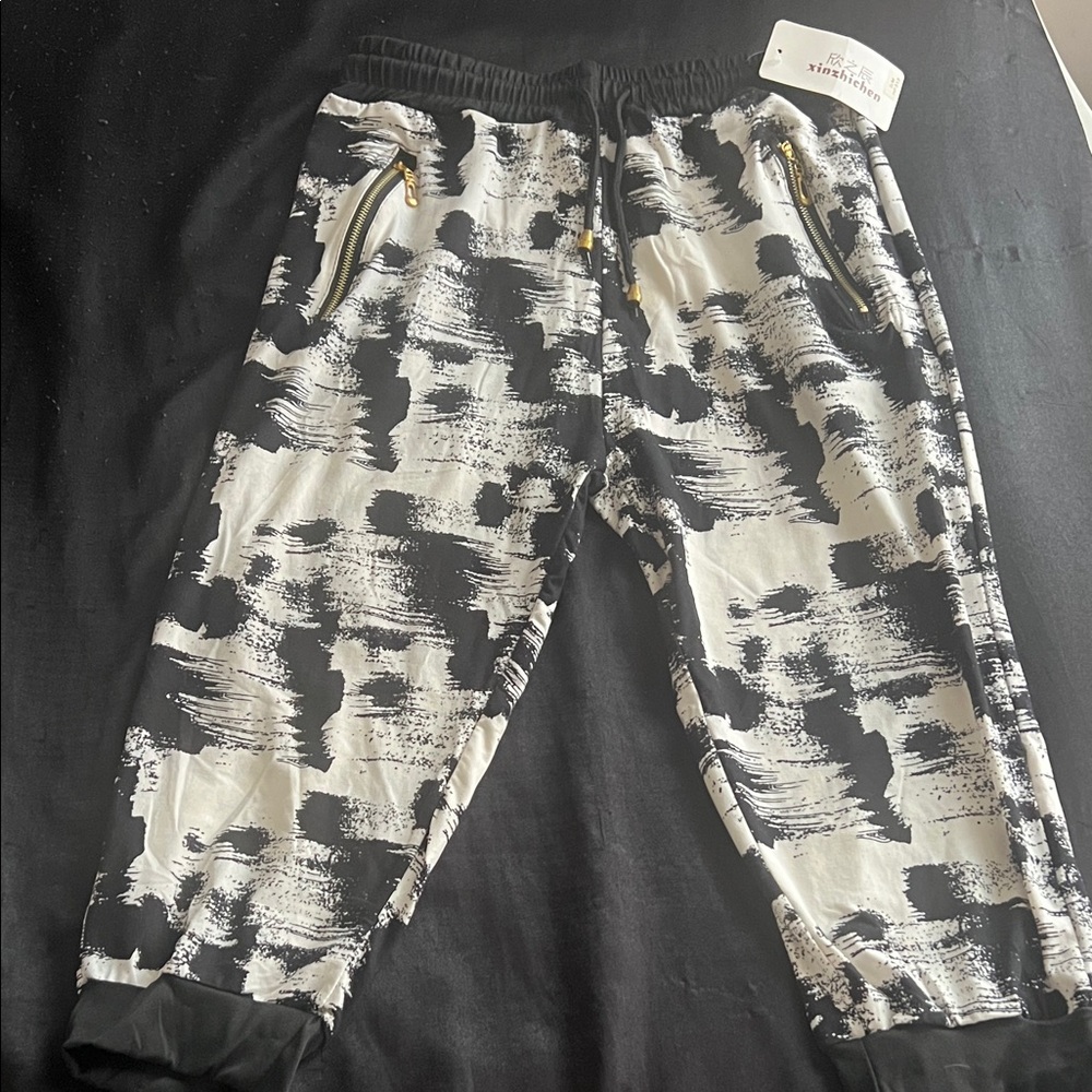 Monochrome Patterned Joggers